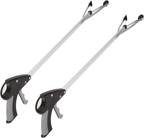 Vive 32" Suction Cup Grabber Reacher (2 Pack) - Heavy Duty Pickup Tool for Seniors - Extra Long Handle & Claw