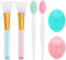 Lip Scrub Brush Silicone Facial Cleansing Brush - 2PCS Lip Exfoliator, 2PCS Face Scrubber, Blackhead Remover