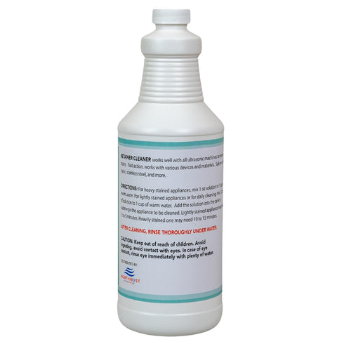 Ultrasonic Retainer Cleaner Solution Concentrate, 32 oz, for Dentures, Mouthguards, Invisalign