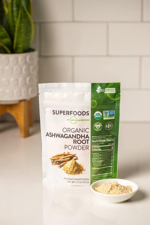 MRM Nutrition Organic Ashwagandha Root Powder, Superfoods, Vegan + Gluten-free, 113 servings