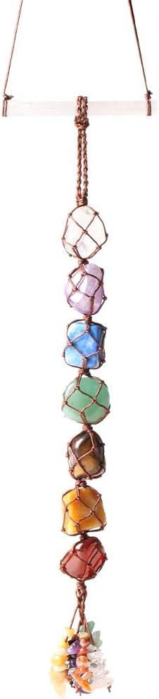 7 Chakra Stones Healing Crystals Hanging Ornament - Chakra Tassel Christmas Ornaments for Home Decoration