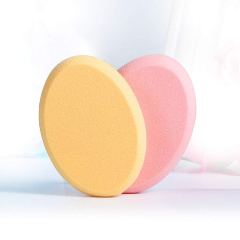 Oval Puff 2 Packs, Skin Tone and Pink Makeup Egg Air Cushion Puff for Foundation