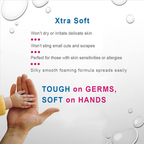 X3 99.9% 2.5 oz (3 Pack) Clean Foaming Hand Sanitizer, Alcohol Free and Fragrance Free, Kills Germs, Moisturizing