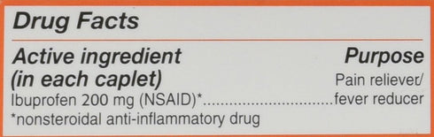 Motrin IB Ibuprofen 200mg Tablets for Fever, Muscle, Headache & Pain Relief, 50 Count, Pack of 2