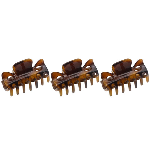 Parcelona Very Small French Classic Claw Clips Set of 3, 1 1/2" Hair Jaw Clips for Girls, Durable Styling Accessories
