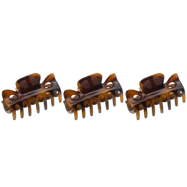 Parcelona Very Small French Classic Claw Clips Set of 3, 1 1/2" Hair Jaw Clips for Girls, Durable Styling Accessories