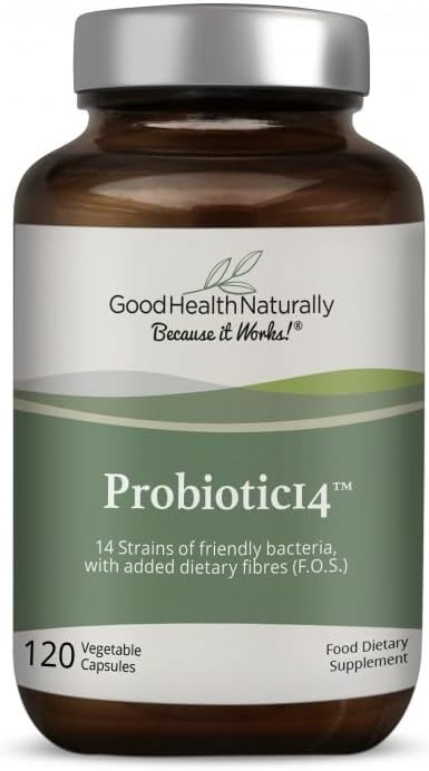 Probiotics 14 Digestive Supplement, Gut Cleanse, 120 Capsules by Good Health Naturally