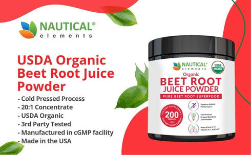 Organic Beet Juice Powder - Cold Pressed 20:1 Concentrate - Nitric Oxide Circulation Support - 57 Servings, 7oz
