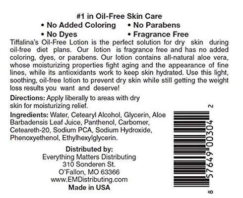 Tiffalina's Oil Free Body Lotion, 12 Oz.