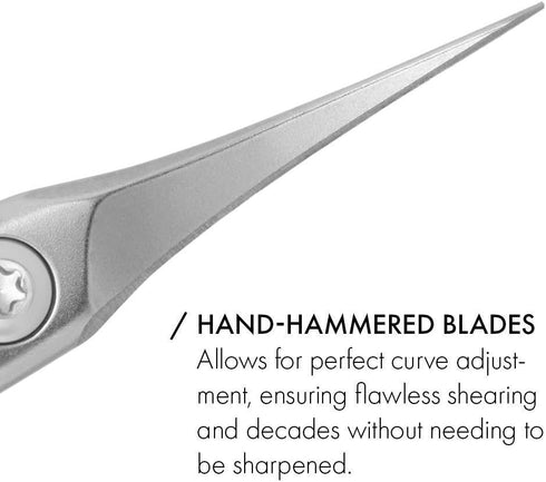 GERMANIKURE Professional Nail Cutter Scissors - Curved FINOX Stainless Steel Nail Scissors in Leather Case