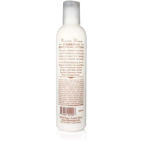 Island Soap and Candle Works Plumeria Blossom Scented Body Lotion for Men and Women, Paraben Free Body Moisturizer - Hydrating Hawaiian Skincare - 8.5 Fl Oz. Bottle