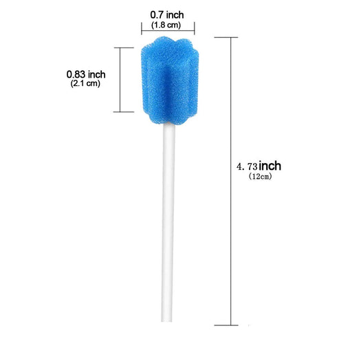 Wellgler's Disposable Oral Swabs - Sterile Sponge Mouth Swabs, Individually Wrapped (50pcs, Blue)
