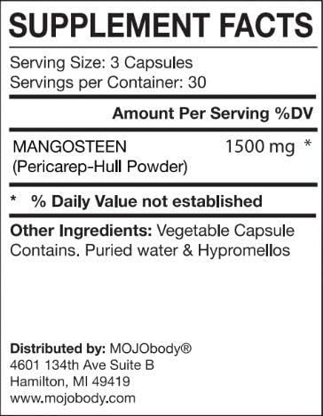 Freeze Dried Mangosteen Pericarp Capsules, 90 Veggie Capsules per Bottle, 1.5 Grams per Serving, Xanthone Rich