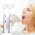 2 Pcs Dental Mirror with LED Light Tool, Anti Fog Curve Angle Dentist Oral Care Tool (Dark Blue)