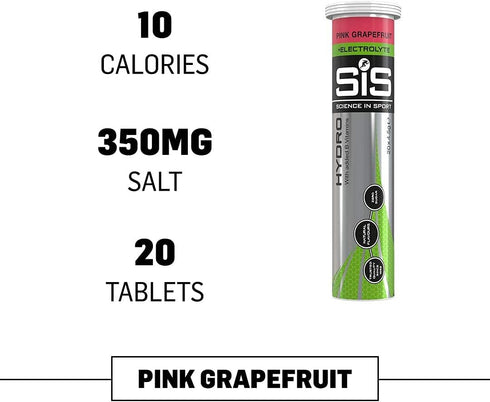 Science in Sport Hydro Electrolyte Tablets - 20 Tablets Pack, Fast Hydration Performance Electrolytes for Running,