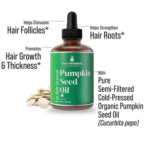 Pumpkin Seed Oil Serum for Hair Growth, Hydrates Thinning Hair for Healthier Scalp, Vegan 2oz for Women & Men