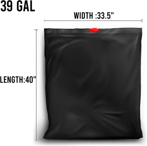 39 Gallon Lawn & Leaf Trash Bags Drawstring, 50 Count, Heavy Duty Black & Unscented Plastic Bags, Multi-purpose Garbage Bags for Home Commercial, Outdoor, Construction, Industrial by BEIDOU-PAC