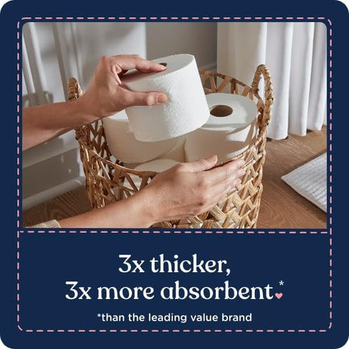 Quilted Northern Ultra Plush Toilet Paper, 6 Mega Rolls = 24 Regular Rolls, 3 Ply Soft Toilet Tissue