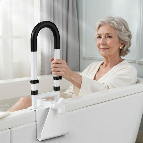 songsoso 3.1 6.7 Inch 300 lbs Adjustable Bathtub Safety Rail, Bathtub Handle Grab Bar with Non-Slip Grip for Seniors