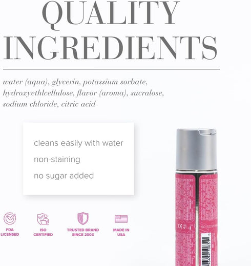 H2O 2 oz JO Cotton Candy Flavored Lube Edible Water Based Personal Lubricant for Oral Sex, Safe for Men, Women