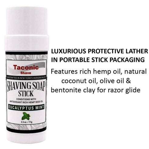 Taconic Shave Shaving Soap Stick with Antioxidant Rich Seed Oils, Eucalyptus Mint
