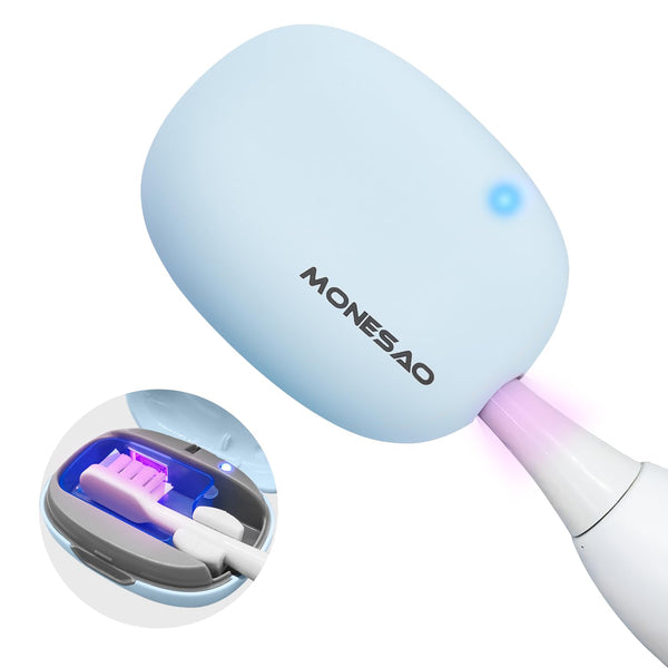 MONESAO Toothbrush Case with Holder, Rechargeable Travel Toothbrush Cleaner Case for Electric and Manual