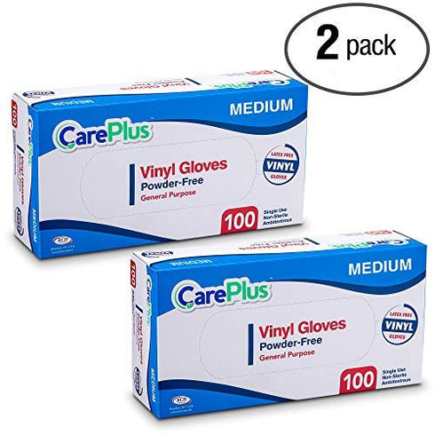 Disposable Plastic Vinyl Clear Gloves (Medium, 200 Count)