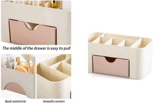 Large Capacity Makeup Organizer for Bathroom Bedroom, Cosmetic Storage Box with Drawers, Desktop Makeup Container for