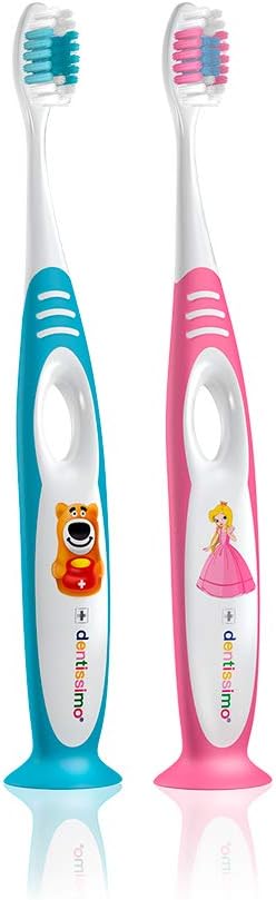 Premium Kids Toothbrush, Gentle Cleansing for Ages 2-6, Colors May Vary, Pack of 1