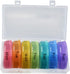 SHOWERORO Compartment Rainbow Color Weekly Pill Box Organizer Portable Round Medicine Dispenser