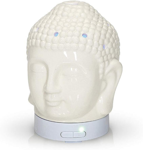 White Buddha Ceramic Essential Oil Diffuser by Aromar