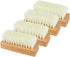 GLEAVI 4 Pcs Soft Bristles Heavy Duty Scrub Cleaning Brush with Wooden Handle for Upholstery and Car Interior