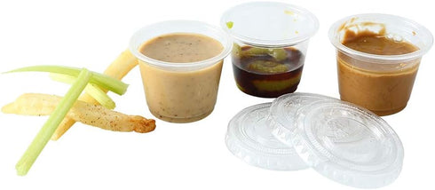 200-1oz Clear Polypropylene Small Plastic Containers with Lids