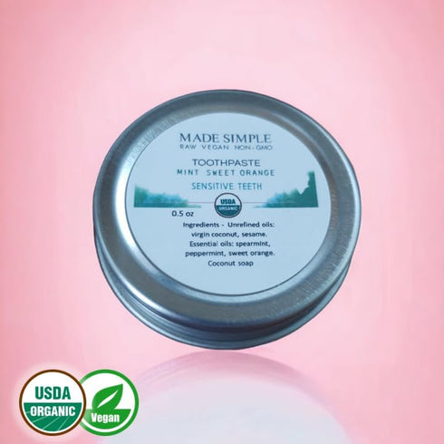 Mint Sweet Orange Toothpaste Sample - Organic & Fluoride-Free