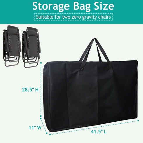 600D 41.5" 11" 28.5" Heavy Duty Folding Chair Storage Bag, Chair Storage Case for Beach Chair Camping Chair Zero