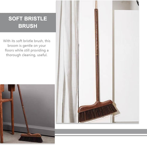 UNOMOR Handmade Soft Wood Broom - Long Handle Broom for Dust Removal, Kitchen Cleaning Sidewalk, Patio, Courtyard, Bathtub, and Floor Brush by Unomor