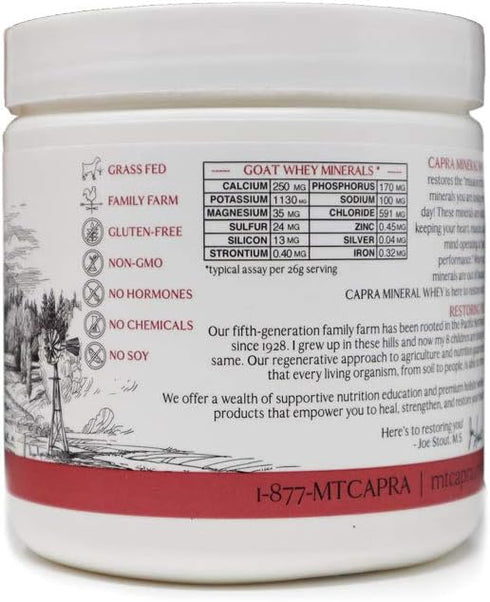 MT. CAPRA SINCE 1928 Capra Mineral Whey, Bio-Available Mineral/Electrolyte Supplement, 12.7 Ounce