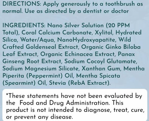 Hydroxyapatite Toothpaste by Optivida Health | Teeth Whitening with Nano Silver, Fluoride Free, Supports Gum Health