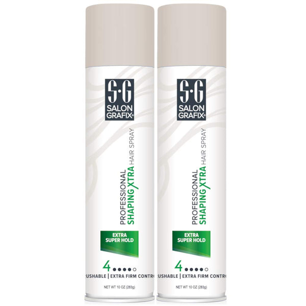 Salon Grafix Professional Shaping Hair Spray, Extra Super Hold, 10 oz (Pack of 2)