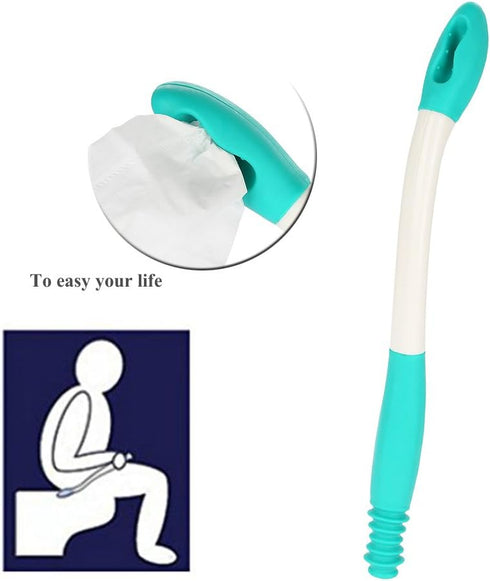 Qiterr Bottom Wiper, Long Handle Reach Comfort Holder Toilet Paper Tissue Grip Self Wipe Aid Helper