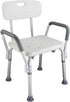 XIAOSENLIN 450lbs 6 White Shower Chair Shower Stool Bath Seat Chair Bathroom Chair with Back and Arms, Levels Height