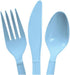 Baby Blue & Light Pink Heavy Duty Plastic Cutlery Sets - 16 Spoons, 16 Forks, 16 Knives - 2 Packs of 48 Total