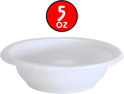 Party Dimensions Premium Heavy Weight Dessert Bowls - Small Plastic Disposable for Party Catering Supplies, 100 Pcs