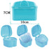 Denture Bath Box Cup for Complete Clean Care of Dentures, Clear Braces, Mouth Guard, Night Guard & Retainers (Blue &