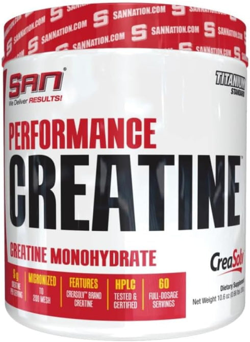 SAN Performance Creatine 300g - Supports Muscle Growth and Athletic Performance, 60 Servings