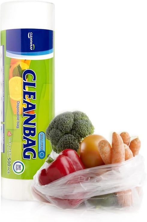 CLEANWRAP Food Storage Roll Bags (11.81 * 15.74-500 PCS) - Mini Plastic Bags for Food Storage, Mothers Day Gifts