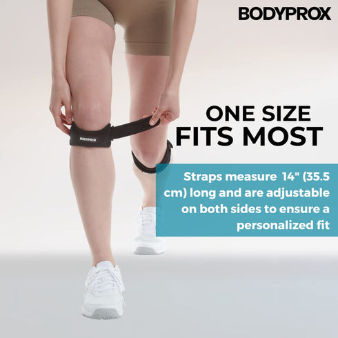 Bodyprox Patella Tendon Knee Strap, 2 Pack Knee Pain Relief Support Brace for Hiking, Soccer, Basketball