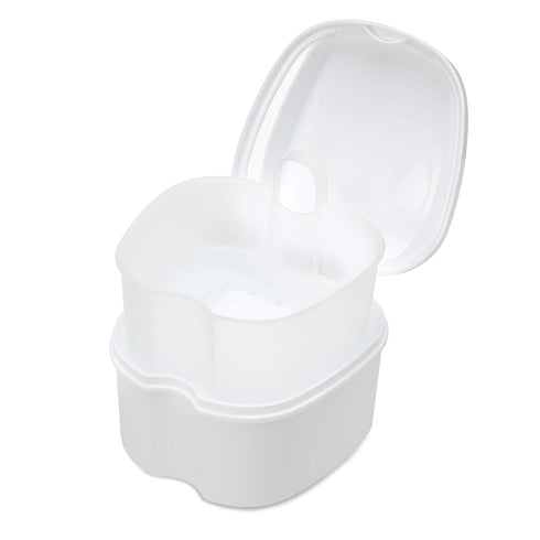 Annhua Dental Orthodontic Retainer Case, Travel Denture Cup Holder, Soaking Box for Cleaning and Storage