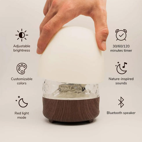 Thryonaxus 4 16-Color Dimming Night Light & Bluetooth Noise Machine with Ocean Wave Projector, Speaker, Lampshade
