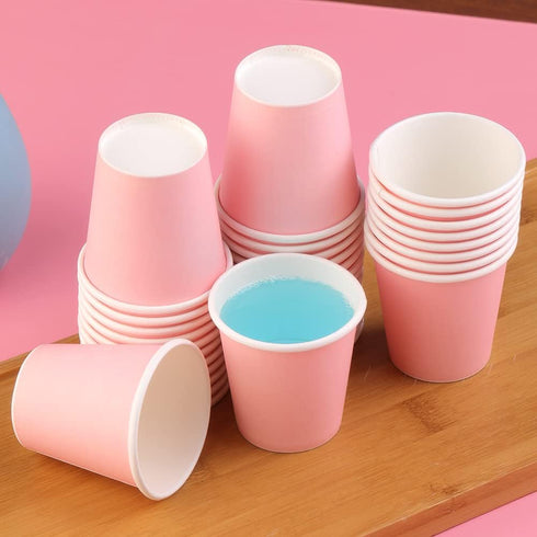 Bathroom Paper Cups 3oz - 50 Count Disposable Mouthwash Cups, Pink Small Cups for Mouthwash, Espresso, Medicine